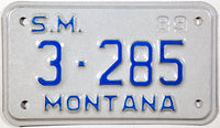 1989 Montana Special Mobile license plate in NOS near mint condition