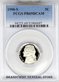 1990-S Jefferson Nickel certified PCGS Proof 69 Deep Cameo