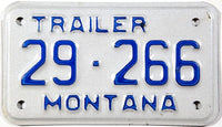A NOS 1990 Montana Trailer license plate for sale by Brandywine General Store in excellent plus condition