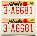1990 Nebraska auto license plates from Gage County in very good plus condition
