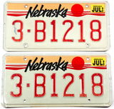 1990 Nebraska car license plates from Gage County in very good plus condition