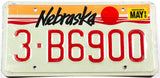 1990 Nebraska single car license plate from Gage County in very good plus condition