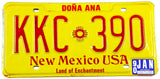 1990 New Mexico car license plate in excellent condition from Dona Ana county