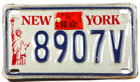 1990 New York Motorcycle License Plate