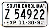 1990 South Carolina Motorcycle license plate in excellent condition