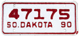 1990 South Dakota Motorcycle License Plate in excellent condition with heavy red paint