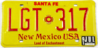 1991 New Mexico car license plate in excellent minus condition from Santa Fe county