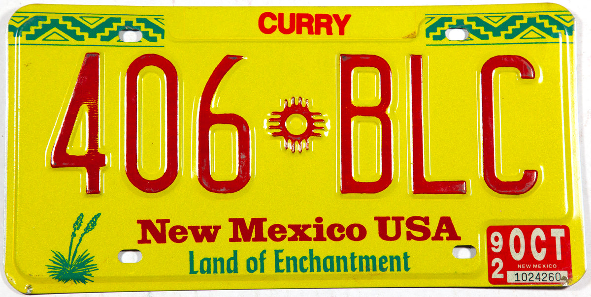 1992 New Mexico License Plate Brandywine General Store