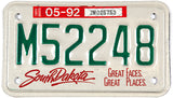 A new old stock 1992 South Dakota DMV Motorcycle License Plate