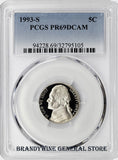 1993-S Jefferson Nickel certified PCGS Proof 69 Deep Cameo