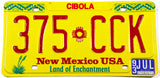 1993 New Mexico car License Plate from Cibola County in excellent condition