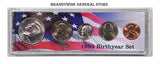 A 1993 Birth Year coin set which includes the Kennedy Half Dollar, Washington Quarter, Roosevelt Dime, Jefferson Nickel and Lincoln Cent for sale by Brandywine General Store