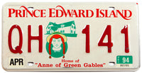 A classic 1994 passenger car license plate from the Canadian province of Prince Edward Island in excellent condition for sale by Brandyiwne General Store