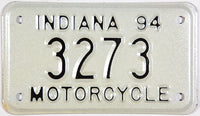 1994 Indiana motorcycle license plate in excellent New Old Stock condition