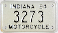 1994 Indiana motorcycle license plate in excellent New Old Stock condition