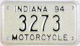 1994 Indiana motorcycle license plate in excellent New Old Stock condition