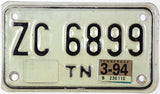 A 1994 Tennessee motorcycle license plate