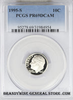 1995-S Roosevelt Dime certified by PCGS Proof 69 Deep Cameo