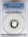 1995-S Roosevelt Dime certified by PCGS Proof 70 Deep Cameo