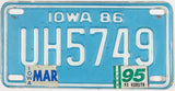 A 1995 Iowa Collectible Motorcycle License Plate that is in excellent minus condition