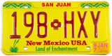 1997 New Mexico car license plate from San Juan County in Excellent minus condition
