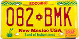 1997 New Mexico car license plate from Socorro County in Excellent minus condition