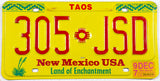 1997 New Mexico car license plate from Taos County in Excellent minus condition