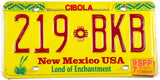 1997 New Mexico car license plate from Cibola County in Very Good plus condition
