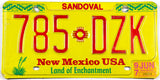 1997 New Mexico car license plate from Sandoval County in Very Good plus condition