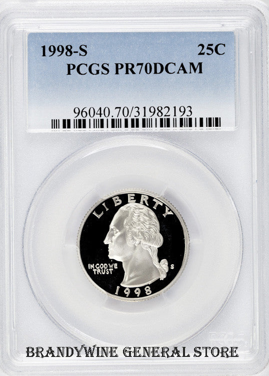 1998-S Washington Quarter PCGS Proof 70 Deep Cameo