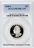 1998-S Washington Quarter PCGS Proof 70 Deep Cameo