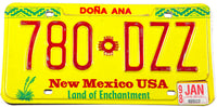 1998 New Mexico car license plate in excellent minus condition from Dona Ana county