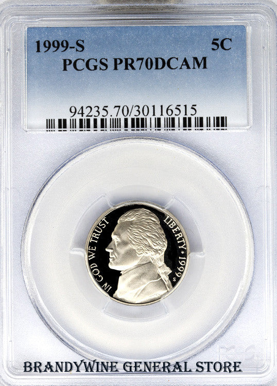 1999-S Jefferson Nickel PCGS Proof 70 Deep Cameo
