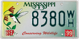 1999 Mississippi Hummingbirg car license plate