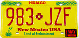 1999 New Mexico car license plate in excellent condition from Hidalgo county