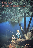 Boy's Fishing in the River Country Decor Print