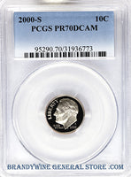 2000-S Roosevelt Dime certified by PCGS Proof 70 Deep Cameo