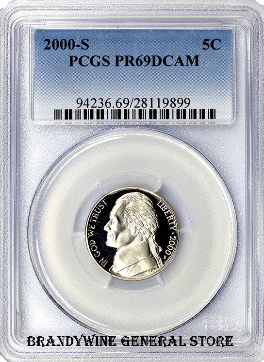 2000-S Jefferson Nickel PCGS Proof 69 Deep Cameo