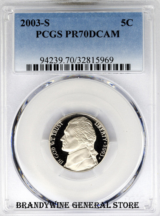 2003-S Jefferson Nickel PCGS Proof 70 Deep Cameo
