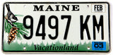 A scenic 2005 Maine Chickadee car license plate in excellent minus condition