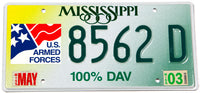2003 US Army Mississippi car license plate in NOS near mint condition