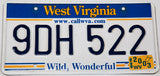2003 West Virginia car license plate with .wwwcallwva.com and in excellent minus condition