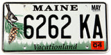 A classic 2004 Maine passenger car license plate in excellent condition