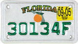 2005 Florida motorcycle license plate grading excellent minus