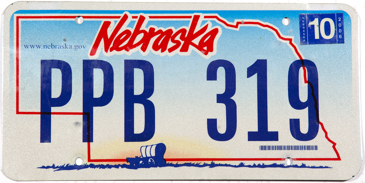 2006 Nebraska car license plate in very good plus condition