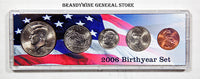 A 2006 Birth Year coin set which includes the Kennedy Half Dollar, Statehood Quarter, Roosevelt Dime, Jefferson Nickel and Lincoln Cent for sale by Brandywine General Store