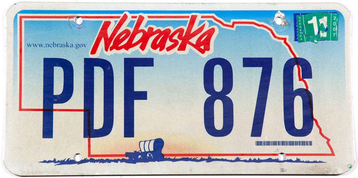 2007 Nebraska car license plate in excellent minus condition