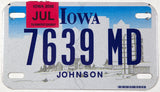 A 2008 Iowa Motorcycle License Plate in excellent minus condition