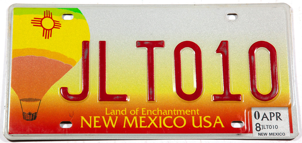 2008 New Mexico balloon license plate in excellent minus condition