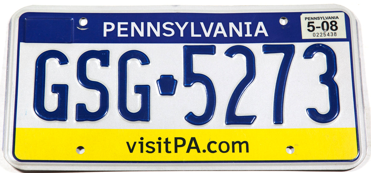 2008 Pennsylvania passenger car license plate in excellent minus condition